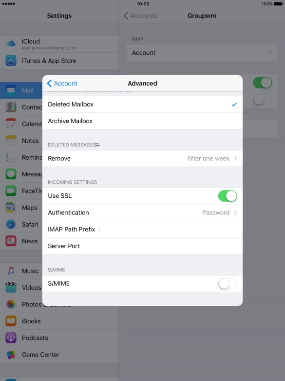Press the indicator next to 