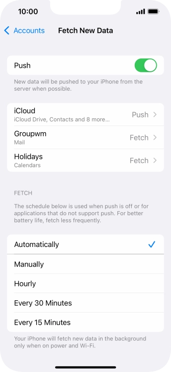 Press the indicator next to 