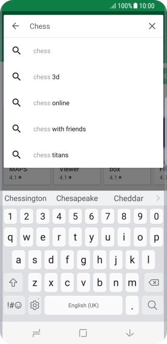 Key in the name or subject of the required app and press the search icon.
