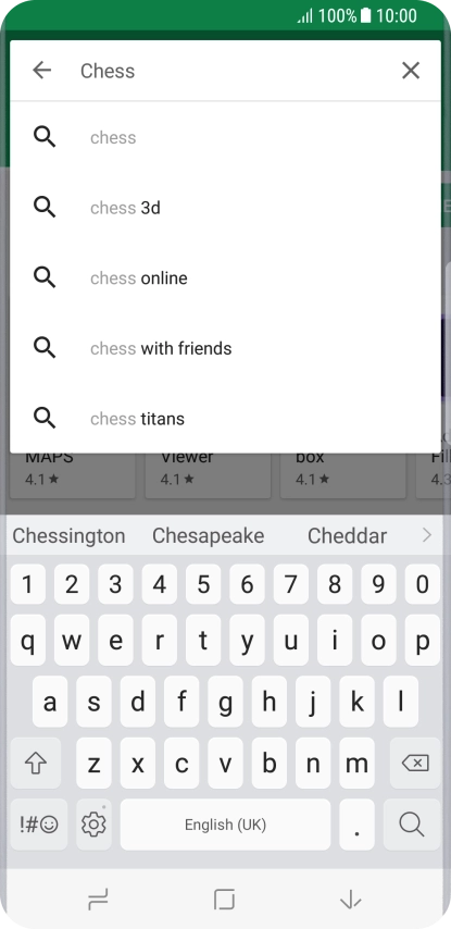 Key in the name or subject of the required app and press the search icon.