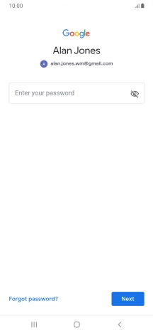 Press Enter your password and key in the password for your Google account.