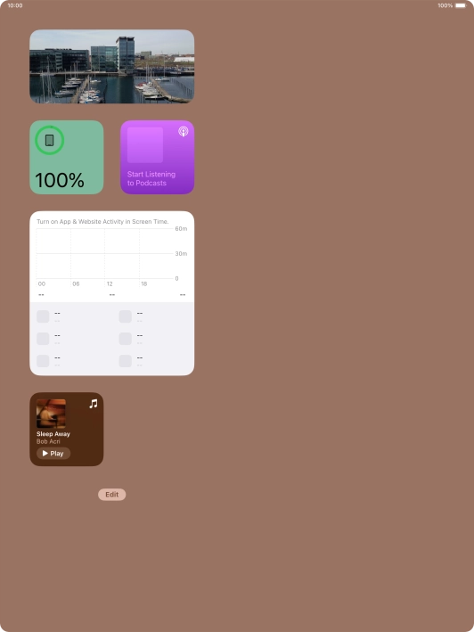 Press and hold the required widget until a pop-up menu is displayed.