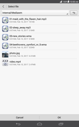 Press the required file.