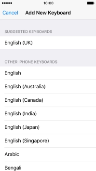 Press the required language to add it.