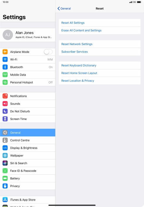 Press Reset All Settings.