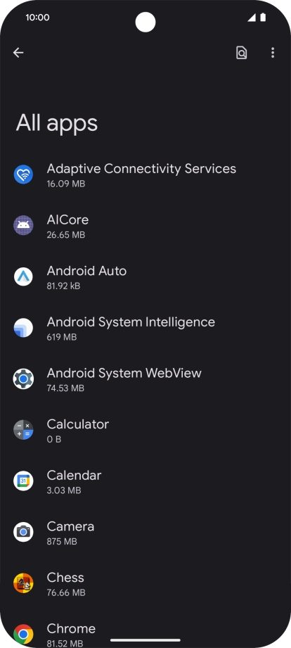 Press the required app.
