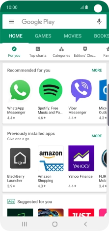 Press the search field.