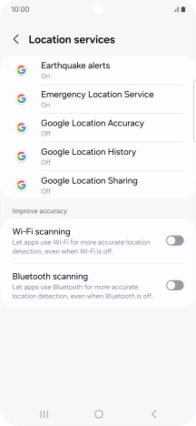 Press Google Location Accuracy.