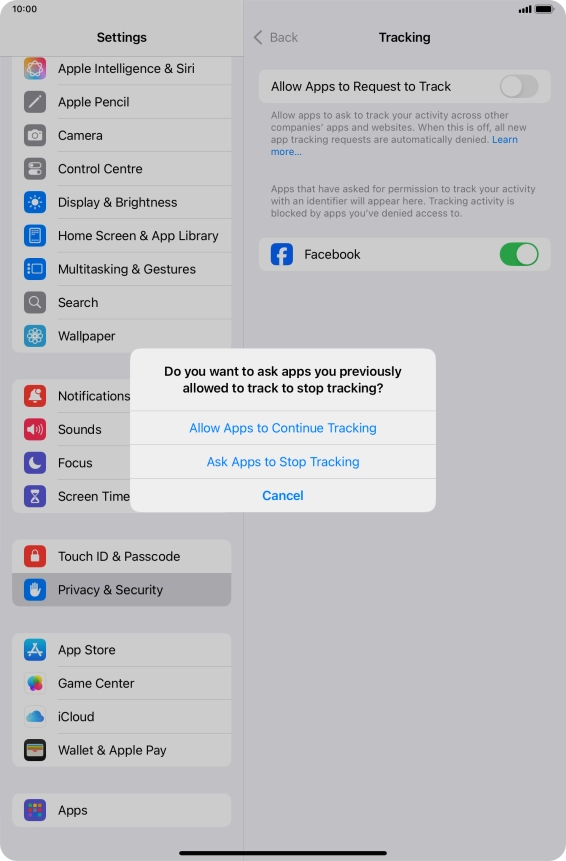 If you turn off the function, press the required setting.