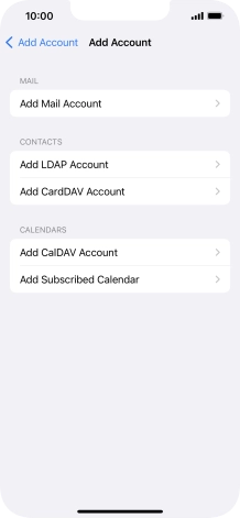 Press Add Mail Account.