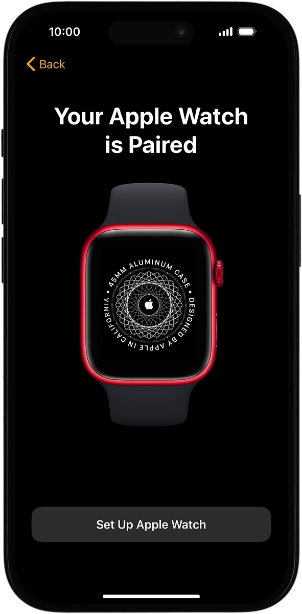 On your phone: Press Set Up Apple Watch.