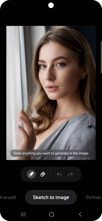 To add an object to your picture, press Sketch to image.