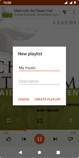 Key in a name for the playlist and press CREATE PLAYLIST.