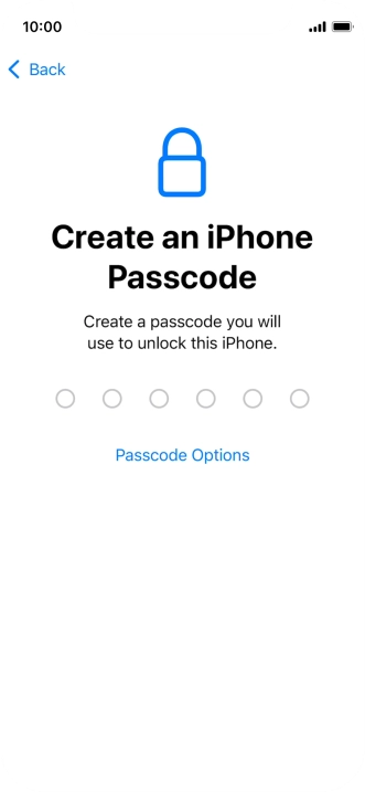 Press Passcode Options.