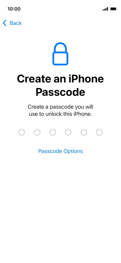 Press Passcode Options.