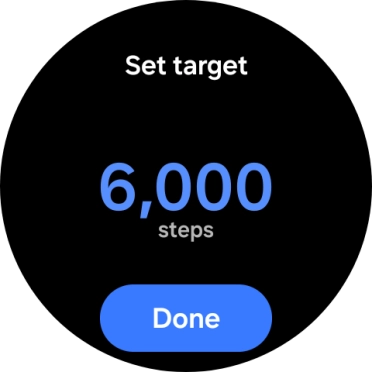 Slide your finger up or down on the screen to select the required goal.
