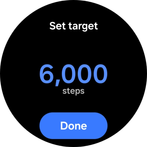 Slide your finger up or down on the screen to select the required goal.