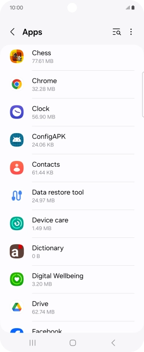 Press the required app.