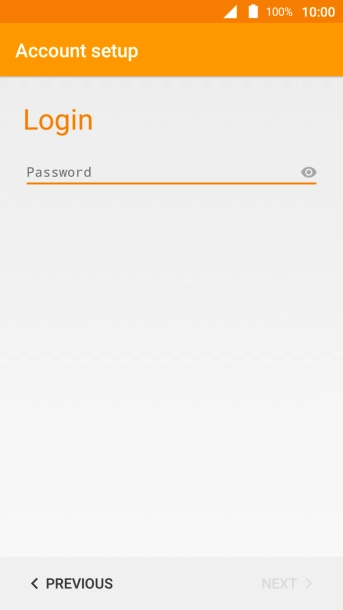 Press Password and key in the password for your email account.