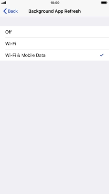 To turn off background refresh of apps, press Off.