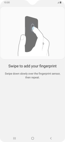 Follow the instructions on the screen to create the phone lock code using your fingerprint.