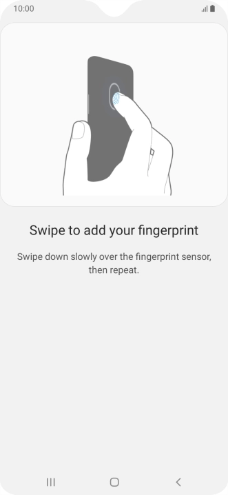 Follow the instructions on the screen to create the phone lock code using your fingerprint.