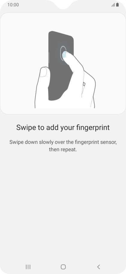 Follow the instructions on the screen to create the phone lock code using your fingerprint.