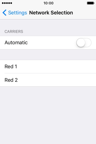If you turn off the function, press the required network.