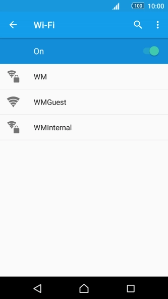 Press the required Wi-Fi network.