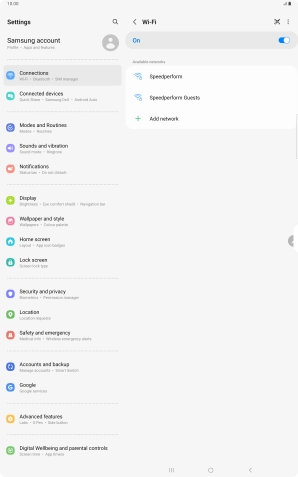 Press the required Wi-Fi network.