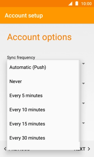 Press the required setting.