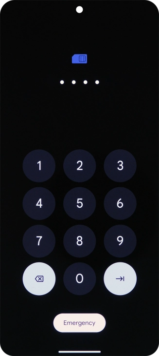 If your SIM is locked, key in your PIN and press arrow left.