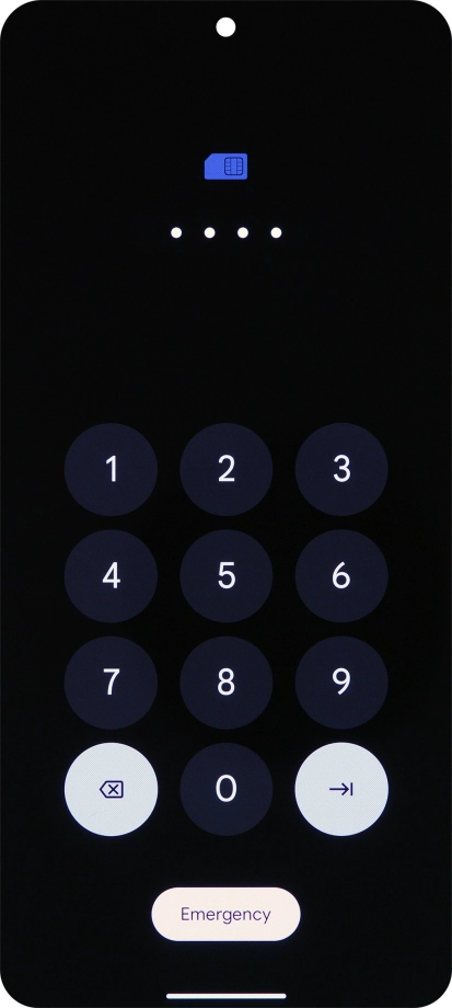 If your SIM is locked, key in your PIN and press arrow left.
