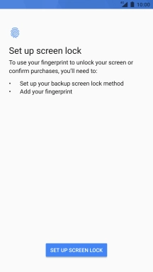 Press SET UP SCREEN LOCK and follow the instructions on the screen to create an additional phone lock code.