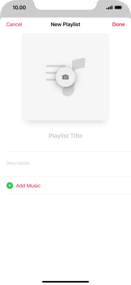Press the text input field and key in a name for the playlist.