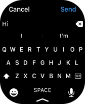 Press the microphone icon and record the message.