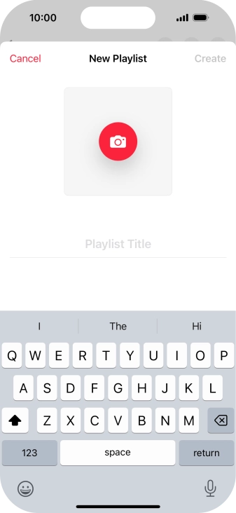 Press the text input field and key in a name for the playlist.