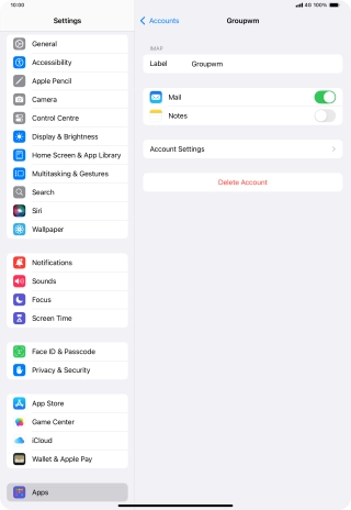 Press Account Settings.