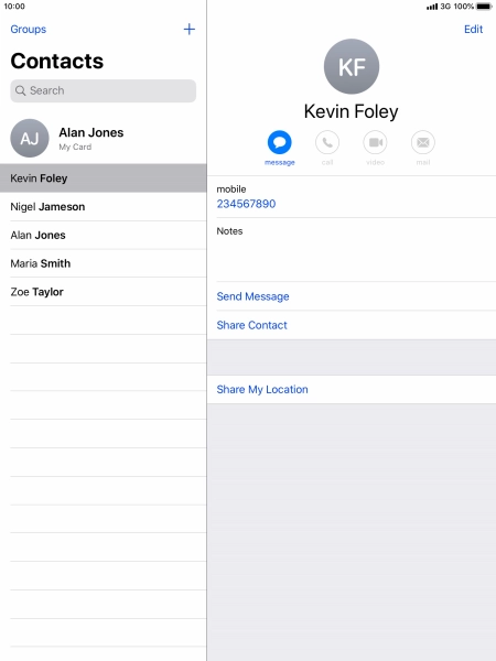 Press the new contact icon.