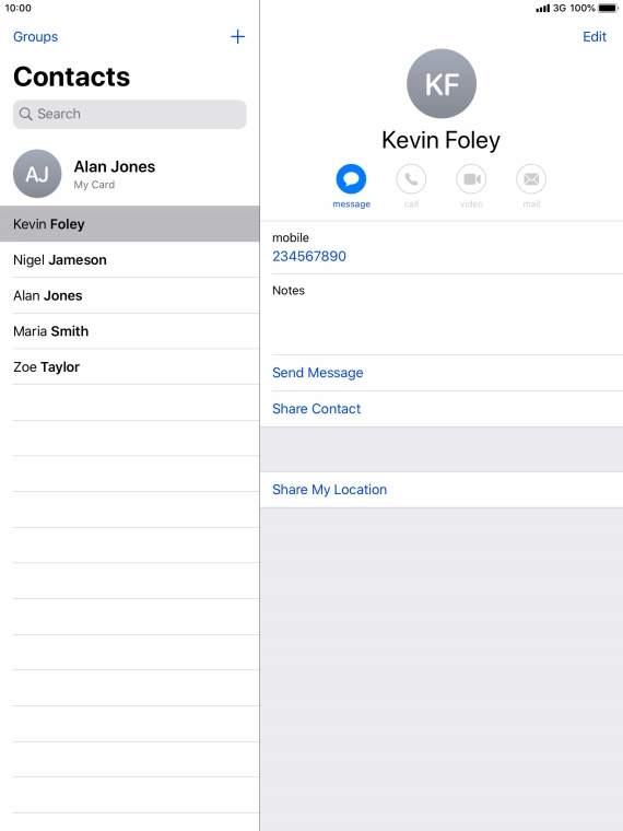 Press the new contact icon.