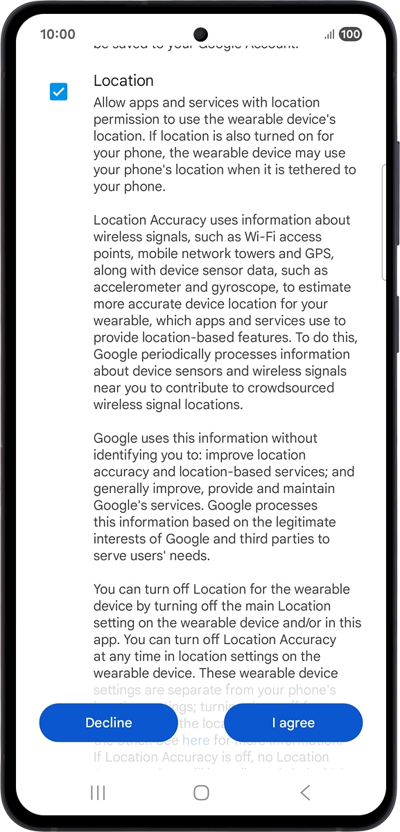 On your phone: Press I agree.