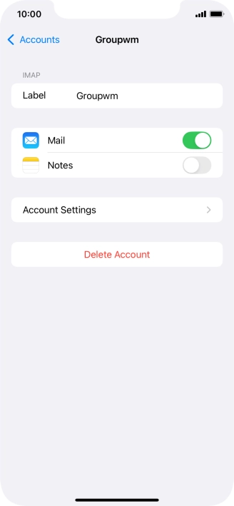 Press Account Settings.