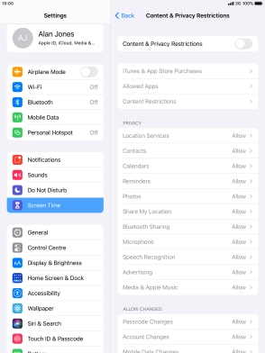 Press the indicator next to 