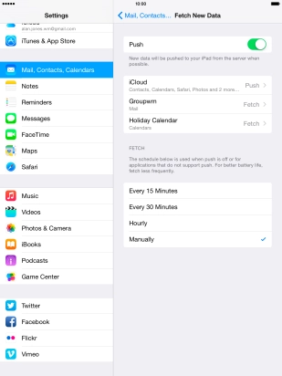 Press the indicator next to 