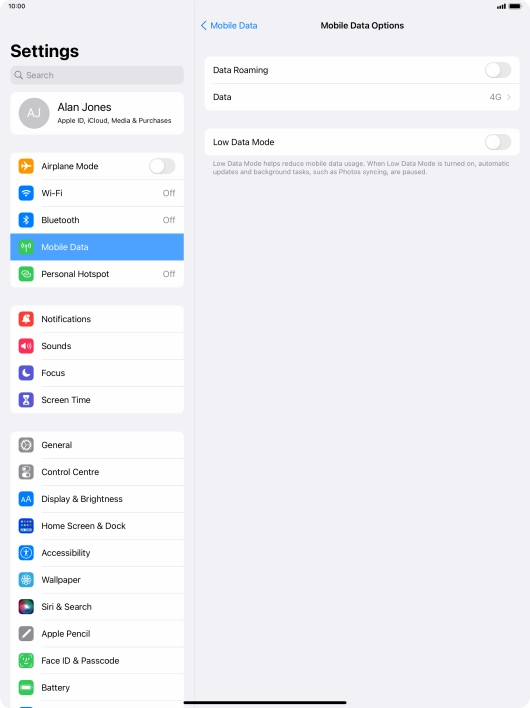 Press the indicator next to 