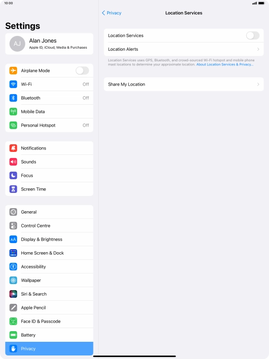 Press the indicator next to 