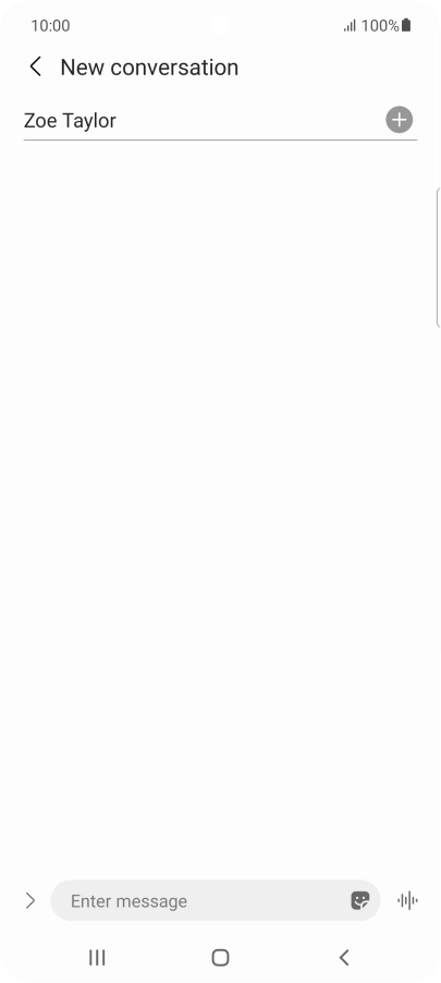 Press the text input field and write the text for your text message.