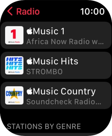 Press the required radio station.