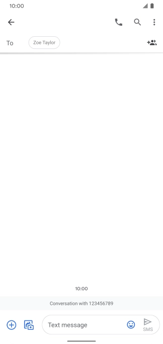 Press the text input field and write the text for your text message.