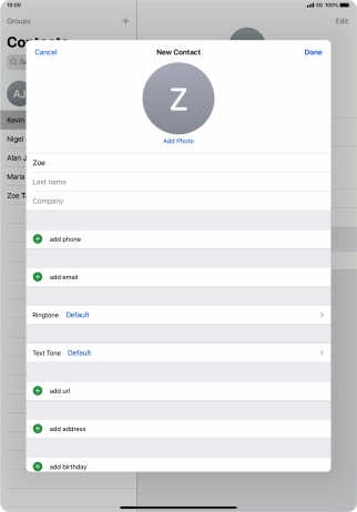 Press Last name and key in the last name.